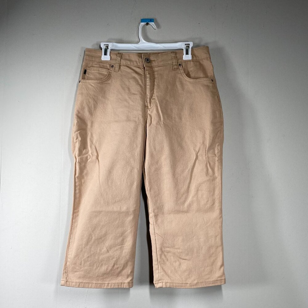 LEE Capri RELAXED FIT Denim Jeans Women's 12 Mid Rise Cafe Brown Casual NWT